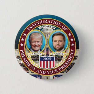 Donald Trump J.D. Vance Amtseinführung 20. Jan. 20 Button