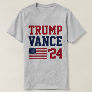 Donald Trump JD Vance 2024 Amerikanische Flagge T-Shirt