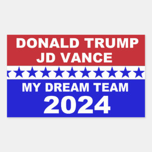 Donald Trump JD Vance 2024 Rechteckiger Aufkleber