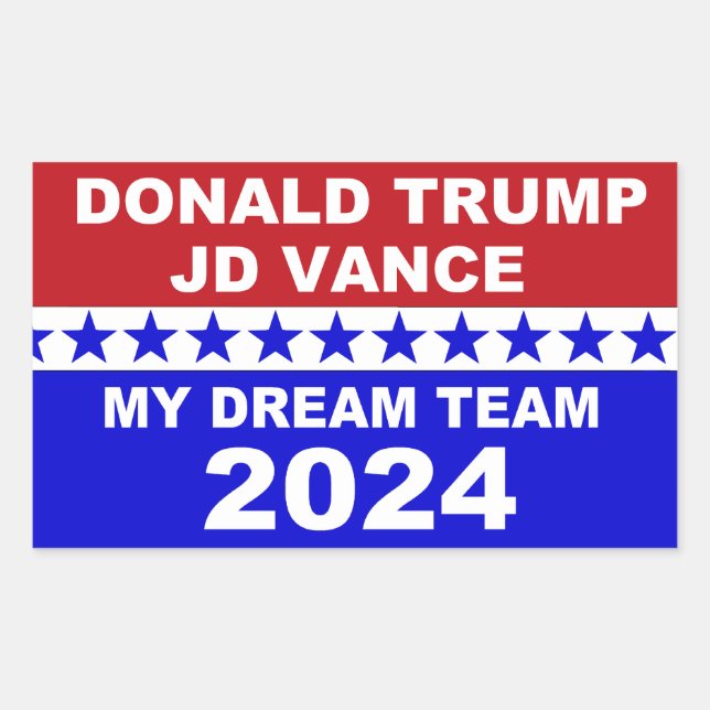 Donald Trump JD Vance 2024 Rechteckiger Aufkleber (Vorderseite)