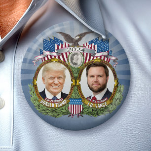 Donald Trump JD Vance Präsident Vice Jugate Foto Button