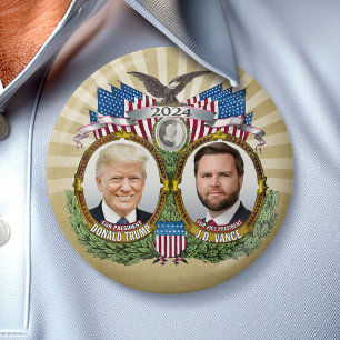 Donald Trump JD Vance Vizepräsident Foto GOLD Button