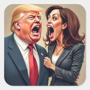 Donald Trump Kamala harris Quadratischer Aufkleber