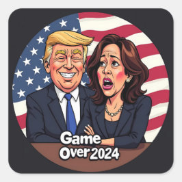 Donald Trump Kamala harris Quadratischer Aufkleber