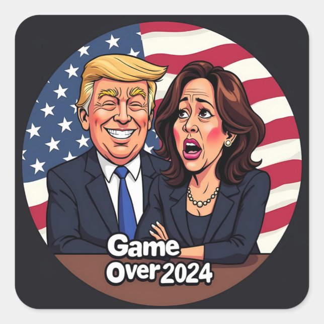 Donald Trump Kamala harris Quadratischer Aufkleber (Vorderseite)