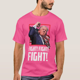 Donald Trump kämpft gegen Anhänger der Kämpfe am T-Shirt