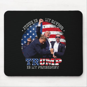 Donald Trump kämpft gegen Jesus ist mein Retter Tr Mousepad