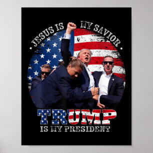 Donald Trump kämpft gegen Jesus ist mein Retter Tr Poster
