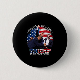 Donald Trump kämpft Jesus ist mein Erlöser Trump i Button