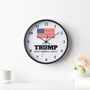 Donald Trump Keep America Great US-Flaggen-Wanduhr Uhr