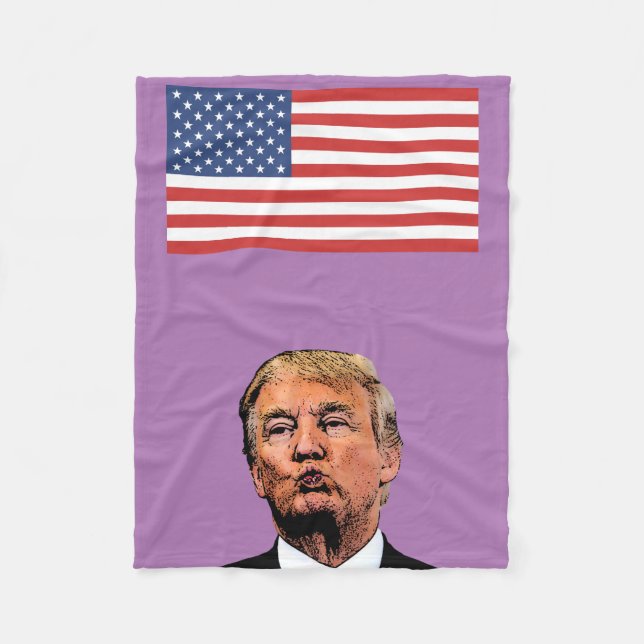 DONALD TRUMP KISS FLEECE BLANKET (Vorderseite)