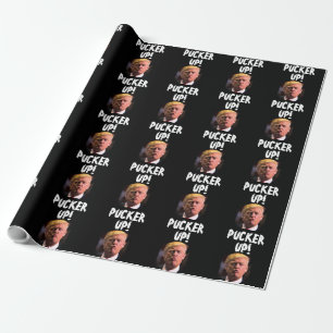 DONALD TRUMP KISS FUNNY GESCHENKPAPIER
