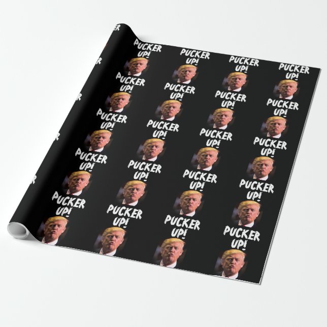 DONALD TRUMP KISS FUNNY GESCHENKPAPIER (Ungerollt)