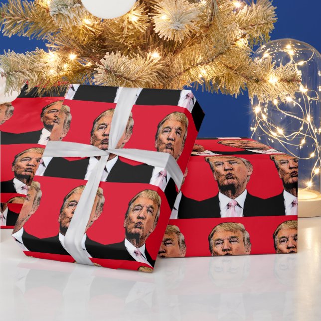 DONALD TRUMP KISS WRAPPPAPIER GESCHENKPAPIER (Feiertage)