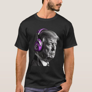 Donald Trump Kopfhörer Lustig Präsident Dj Kunst T-Shirt
