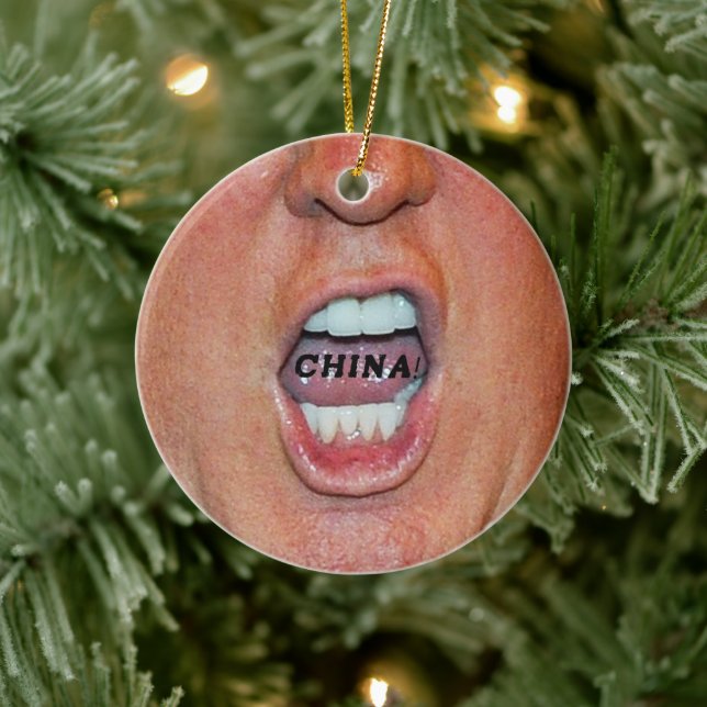 Donald Trump lautstark "China" Keramik Ornament (Baum)