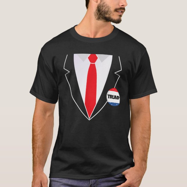 Donald Trump Lazy Anzug Halloween Costume T Shirt (Vorderseite)