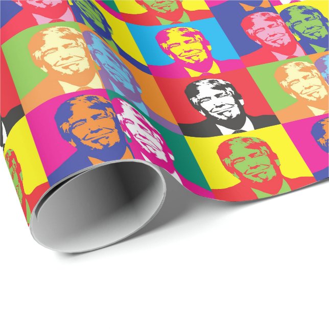 DONALD TRUMP lustiger POP ART WRAPPING PAPIER Geschenkpapier (Rolleneckpunkt)