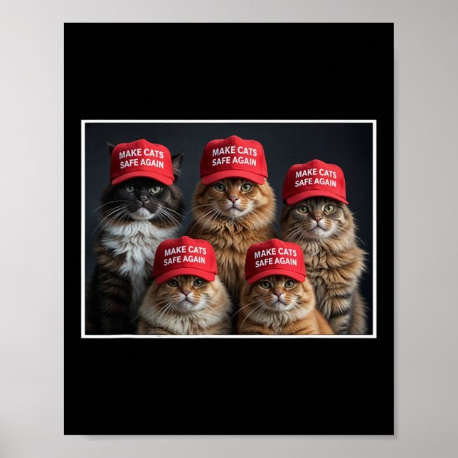 Donald Trump macht Cats wieder sicher Red Hat 2024 Poster (Vorne)