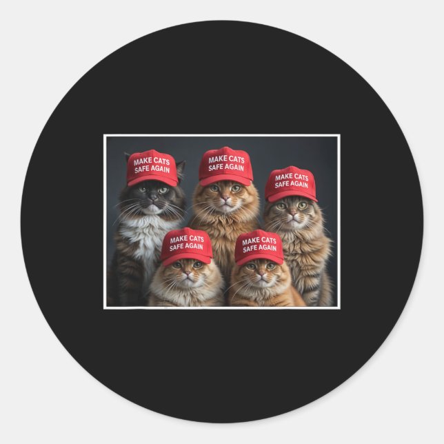 Donald Trump macht Cats wieder sicher Red Hat 2024 Runder Aufkleber (Vorderseite)