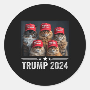 Donald Trump macht Cats wieder sicher Red Hat 2024 Runder Aufkleber