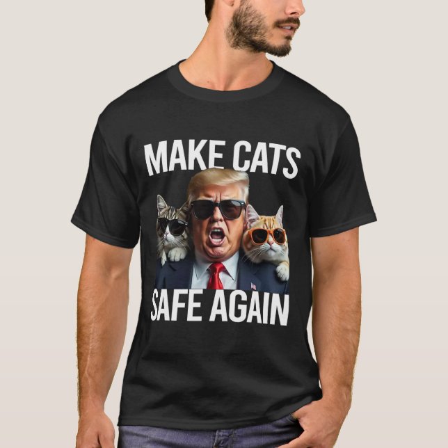 Donald Trump macht Cats wieder sicher Red Hat 2024 T-Shirt (Vorderseite)