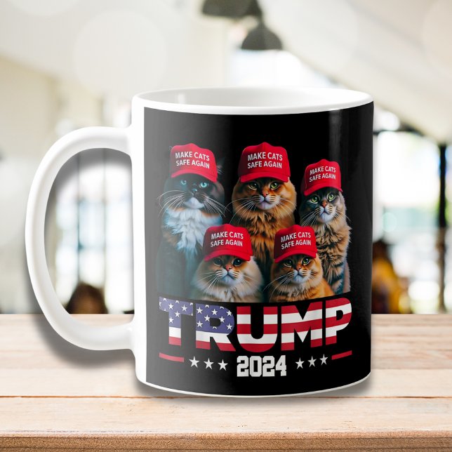 Donald Trump macht Cats wieder sicherer Red Hat 20 Kaffeetasse (Von Creator hochgeladen)