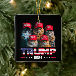 Donald Trump macht Cats wieder sicherer Red Hat 20 Keramikornament