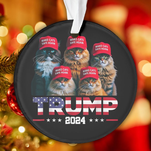 Donald Trump macht Cats wieder sicherer Red Hat 20 Ornament (Von Creator hochgeladen)