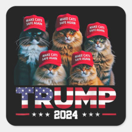 Donald Trump macht Cats wieder sicherer Red Hat 20 Quadratischer Aufkleber