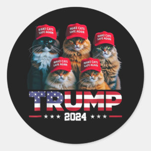 Donald Trump macht Cats wieder sicherer Red Hat 20 Runder Aufkleber