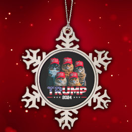 Donald Trump macht Cats wieder sicherer Red Hat 20 Schneeflocken Zinn-Ornament