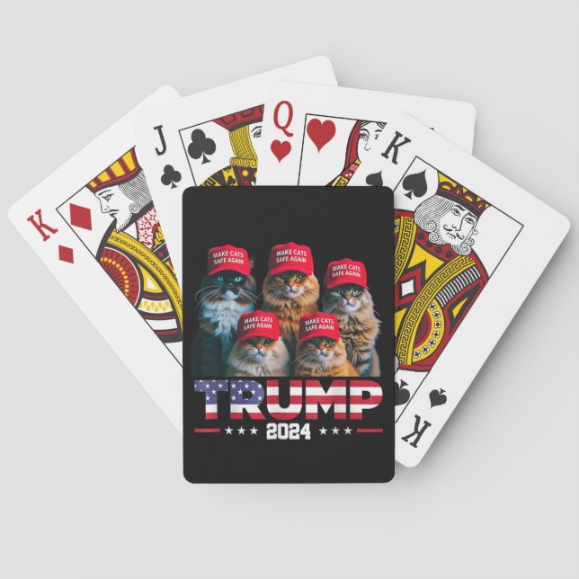 Donald Trump macht Cats wieder sicherer Red Hat 20 Spielkarten (Rückseite)