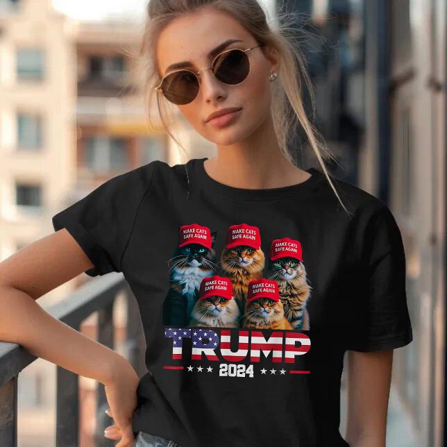 Donald Trump macht Cats wieder sicherer Red Hat 20 T-Shirt (Von Creator hochgeladen)