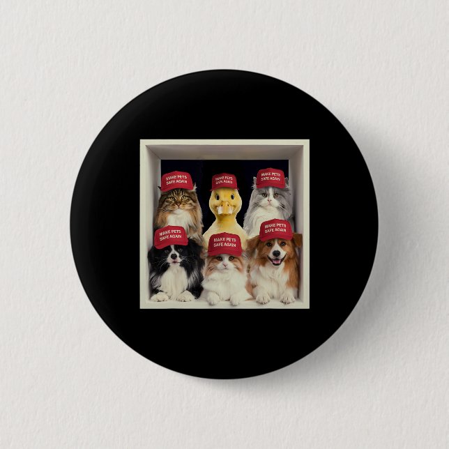 Donald Trump macht Haustiere wieder sicher Red Hat Button (Vorderseite)