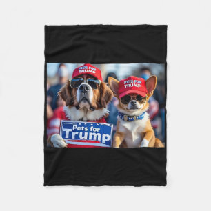 Donald Trump Macht Hunde Wieder Sicher Rote Mütze Fleecedecke