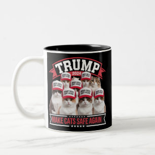 Donald Trump macht Katzen sicher wieder 2024 Debat Zweifarbige Tasse