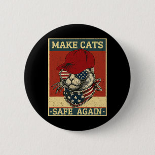 Donald Trump Macht Katzen Wieder Sicher Rote Mütze Button