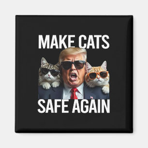 Donald Trump Macht Katzen Wieder Sicher Rote Mütze Magnet