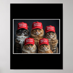 Donald Trump macht Katzen wieder sicher Rote Mütze Poster