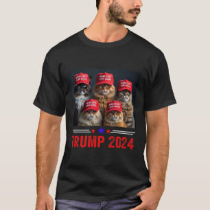 Donald Trump Macht Katzen Wieder Sicher Rote Mütze T-Shirt