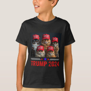 Donald Trump Macht Katzen Wieder Sicher Rote Mütze T-Shirt