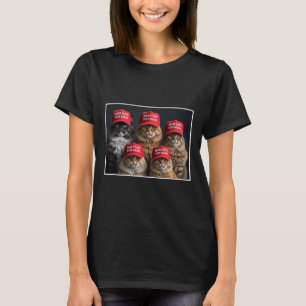 Donald Trump Macht Katzen Wieder Sicher Rote Mütze T-Shirt