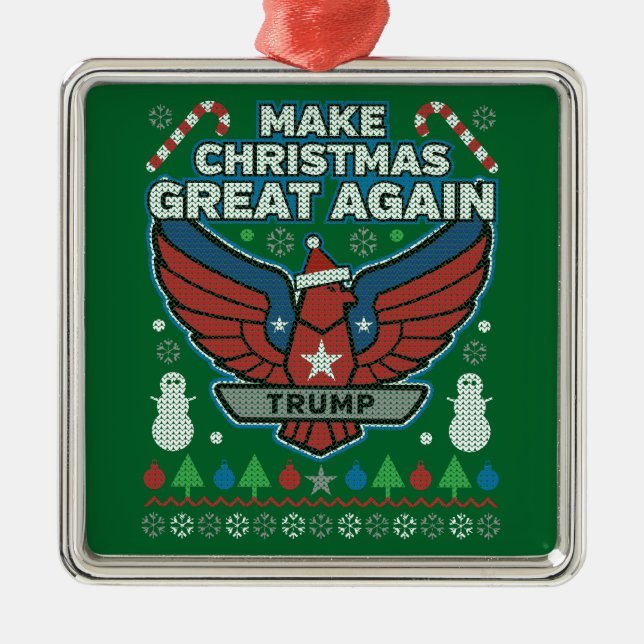 Donald Trump macht Weihnachten wieder großartig Ornament Aus Metall (Vorne)