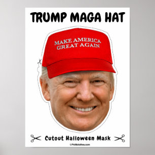 Donald Trump MAGA Hat Halloween-Maske Poster