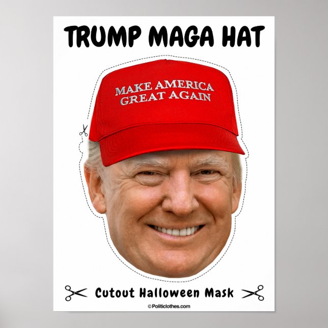 Donald Trump MAGA Hat Halloween-Maske Poster (Vorne)