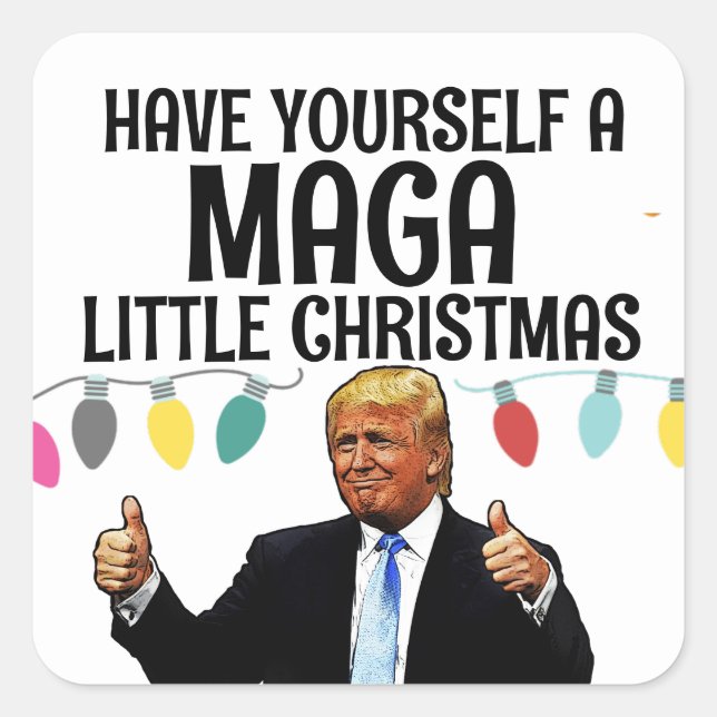 DONALD TRUMP MAGA KLEINE CHRISTMAS STICKER (Vorderseite)