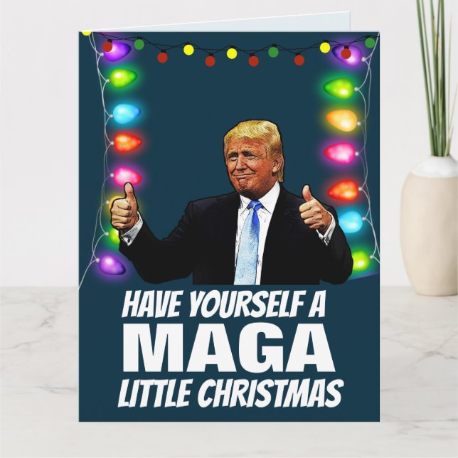DONALD TRUMP MAGA KLEINE Weihnachtskarte Karte (Vorderseite)