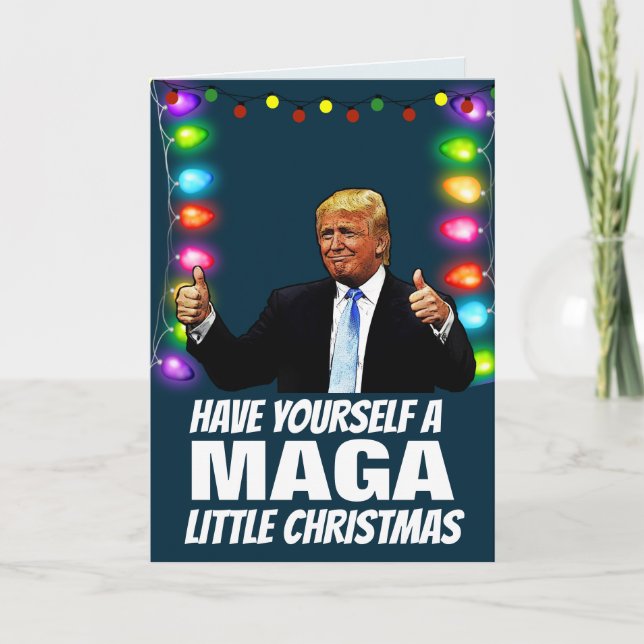 DONALD TRUMP MAGA KLEINE Weihnachtskarten Feiertagskarte (Vorderseite)