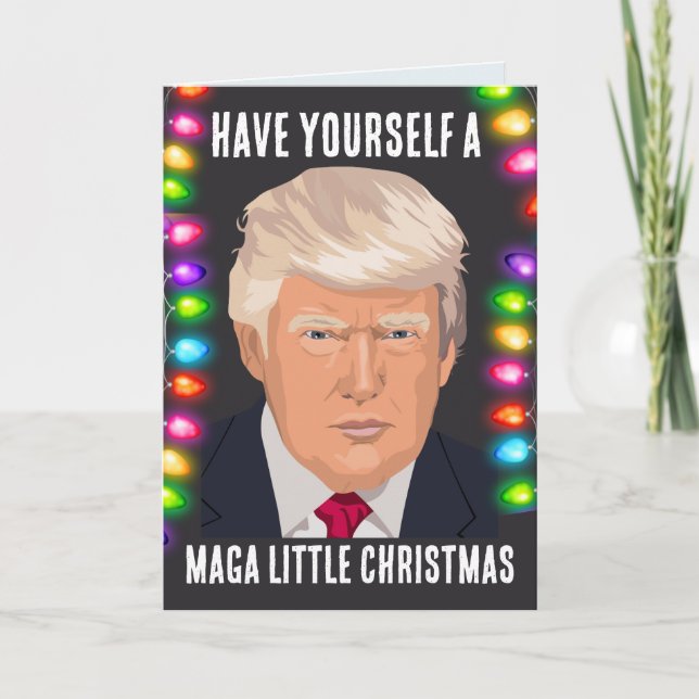 DONALD TRUMP MAGA KLEINE Weihnachtskarten Feiertagskarte (Vorderseite)